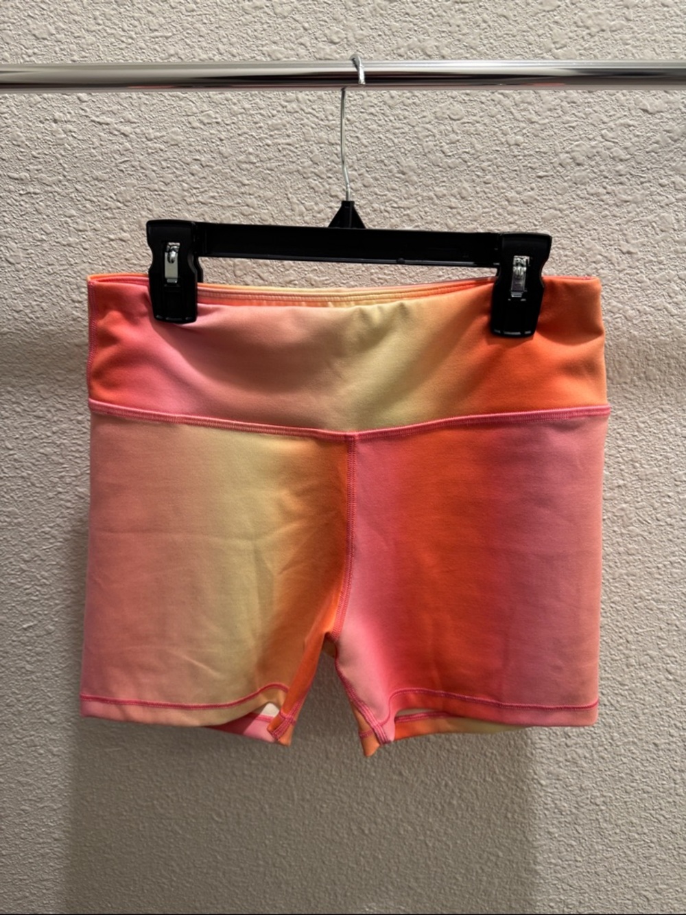 Athleta Girls Tie-Dye High-Waist Bike Shorts - Pink & Orange